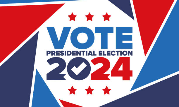 президентские выборы 2024 года в сша. день голосования, 5 ноября. выборы в сша. патриотический американский элемент. плакат, открытка, баннер и  - electing stock illustrations