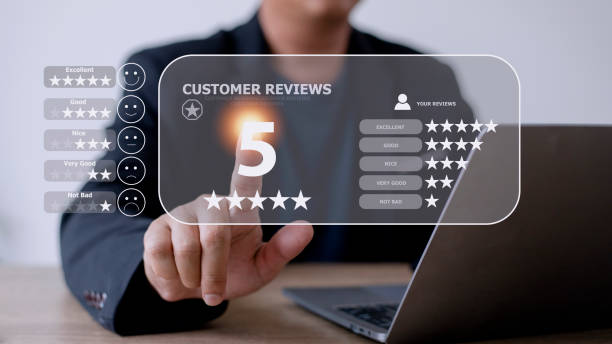 istock User gives rating to service experience on online application, Customer review satisfaction feedback survey concept, Customer can evaluate the quality of service leading to reputation ranking of the business. 1420699398