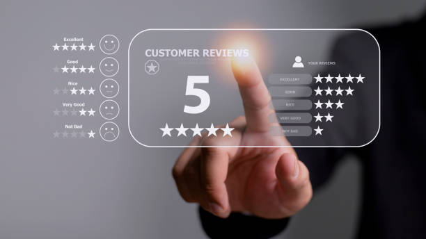 istock User gives rating to service experience on online application, Customer review satisfaction feedback survey concept, Customer can evaluate the quality of service leading to reputation ranking of the business. 1420699409