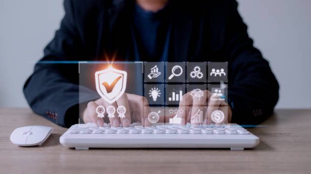 istock Quality assurance standard and certification. Certified internet businesses and services. Compliance to international guarantee. Concept for QA management and ISO certification organization service 1420699512