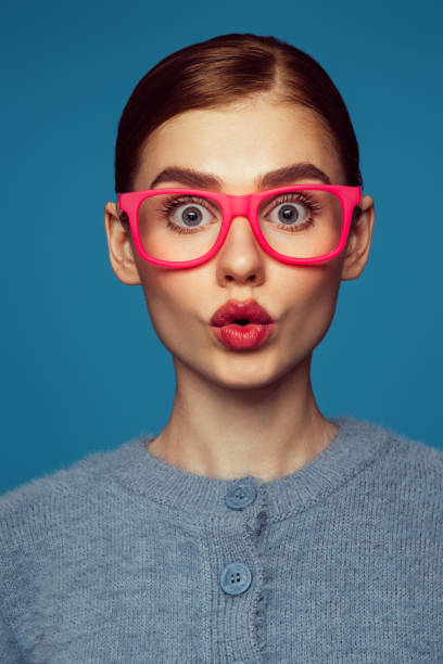 Beautiful emotional woman with bright make-up