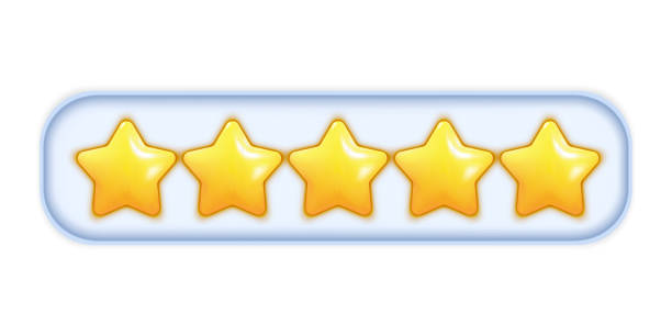 istock 3d bubble rating five stars for best excellent services rating for satisfaction. 3d 5 star for quality customer rating feedback concept, product review. 3d 5 star vector render illustration 1420704184