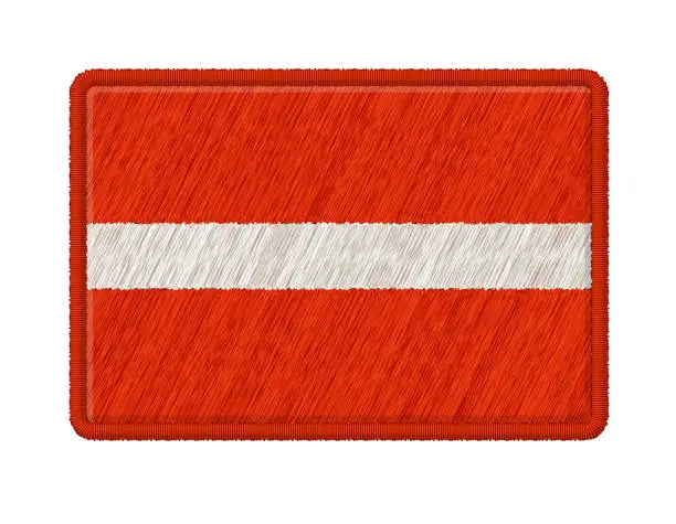 Vector illustration of Latvia Flags Patches
