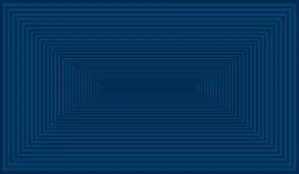 Vector illustration of Abstract receding deep corridor background, ultramarine and blue