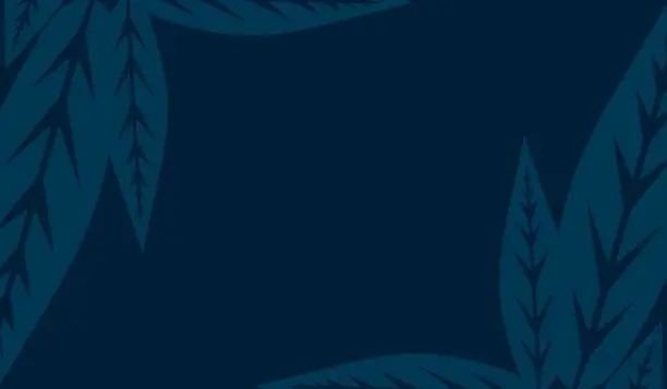 Vector illustration of Leafs on the blue background, Abstract vector