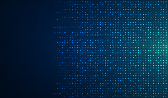 Digital technology background. Digital data dot blue pattern pixel background