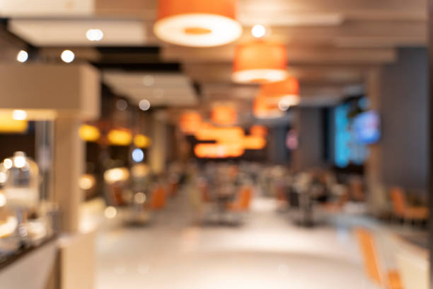 istock Blur coffee shop or cafe restaurant with abstract bokeh light image background 1420717040