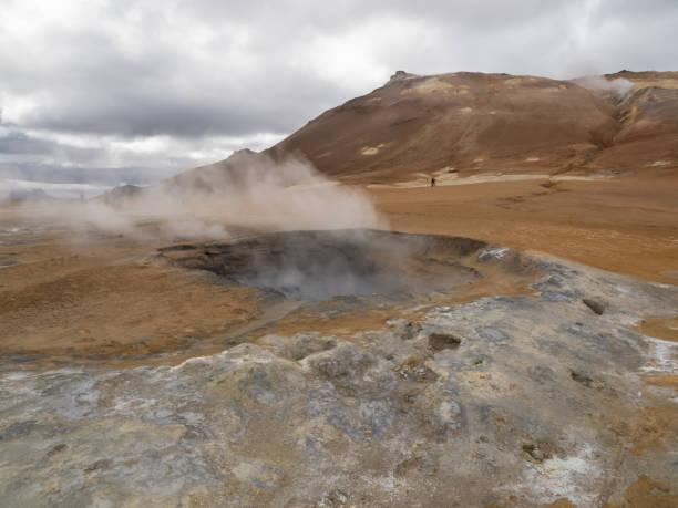 istock Hverir Geothermal Area and Namafjall Hike in the Krafla volcano area, a goethermatically active zone in Northen Iceland 1420718171
