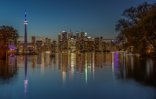 Skyline of Toronto, Ontario, Canada at sunset