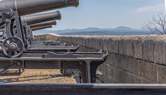 The guns at the old citadel of Quebec, Canada