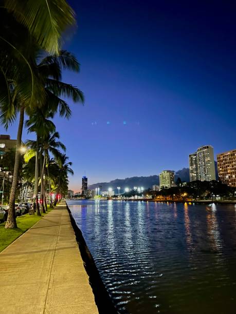 istock Night in Hawaii Oahu Waikiki 1420726371