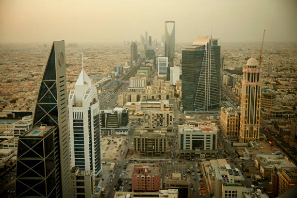 istock Business district in northern Riyadh at dusk 1420727914