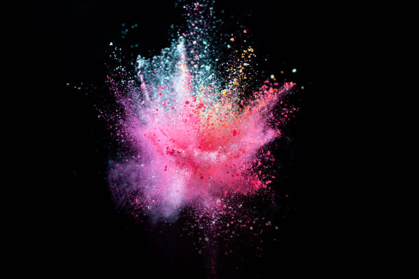 istock colorful powder explode on black background captured in high speed 1420729678