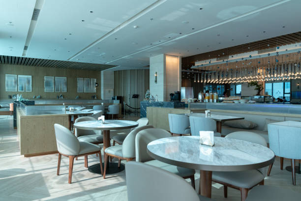 istock Restaurant and lounge bar interior, part of hotel 1420729723