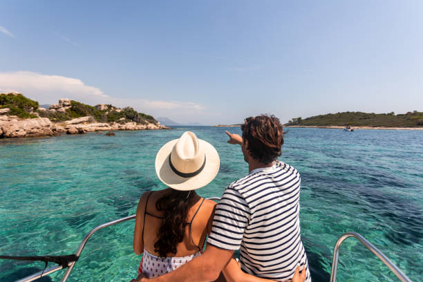 istock Couple enjoying the sunny day at the deck 1420734147
