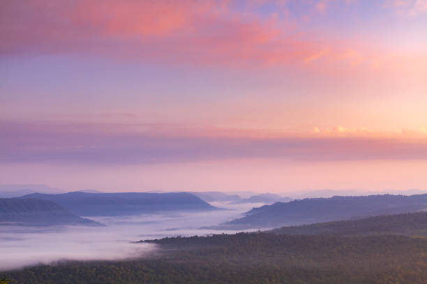 istock Autumn sunrise in mountainous rural area. 1420738366