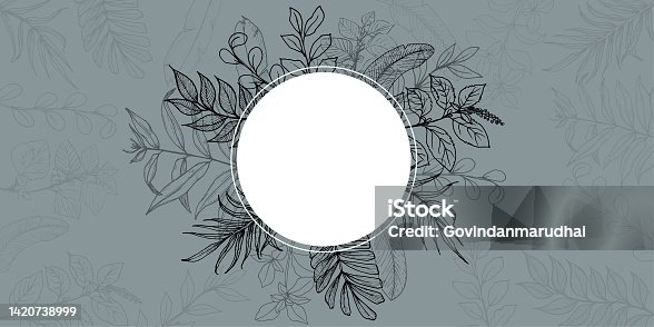 istock Vector wedding invitation with elegant mate branch, leaves, berries, flowers. Cute card with lettering. Floral art line frame. Simple template with golden design. Hand drawn illustration. Copy space 1420738999