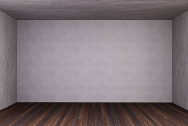 istock Mockup decorates wall paint background for product presentation empty room with shadows of window and palm leaves. 1420740759