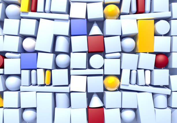 istock Abstract background with wall of multiple 3d shapes 1420747167