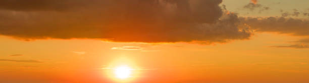 istock Colorful orange sky at sunset with clouds 1420749115