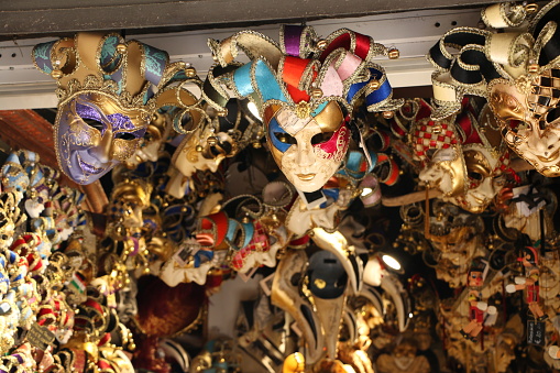 Venetian mask, selective focus