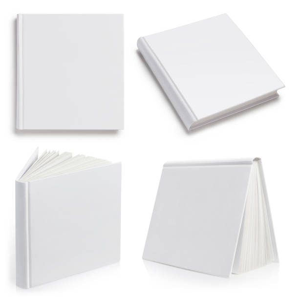 istock Set of blank white hard cover square books, on white 1420749293