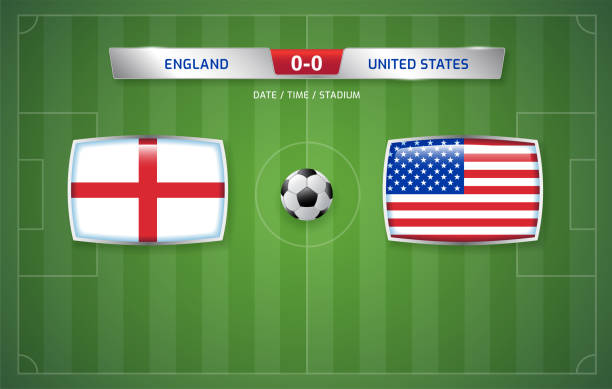 england vs united states scoreboard broadcast template for sport soccer tournament - iran wales 幅插畫檔、美工圖案、卡通及圖標
