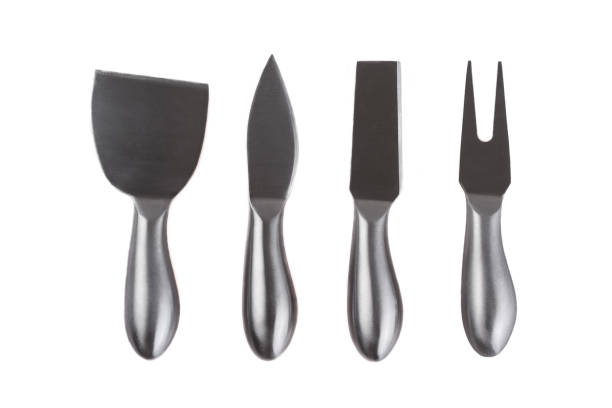 istock Cheese cutting knife set isolated on white background 1420753651