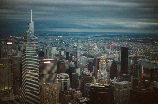 Aerial View of Manhattan Skyline / NYC
