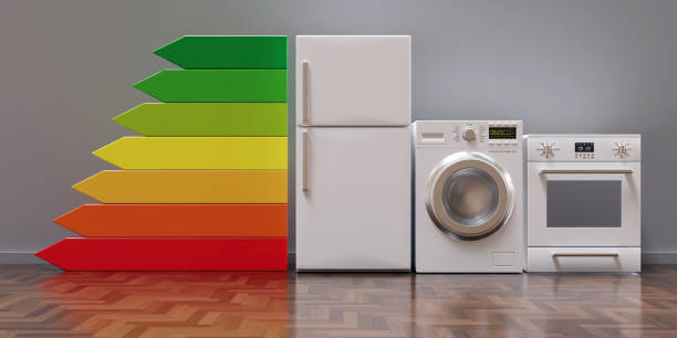 istock Home appliance energy efficient. Household equipment and energy class chart 1420754216