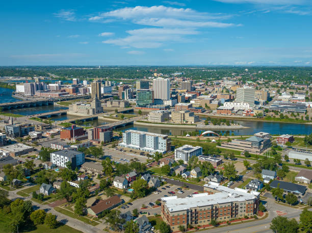 istock Aerial View of Cedar Rapids Iowa Downtown 1420755668