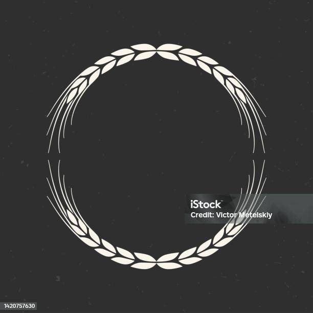 Wheat Pattern Circle Circle Wheat Frame Or Border Round Wreath Design Vector Illustration ...