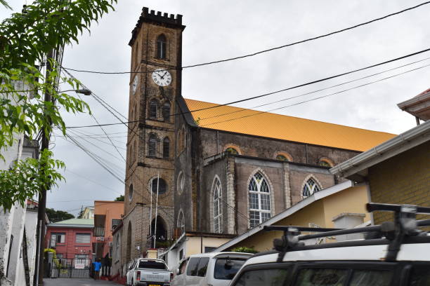 cathedral of the immaculate conception, st. george's, grenada - st george church imagens e fotografias de stock