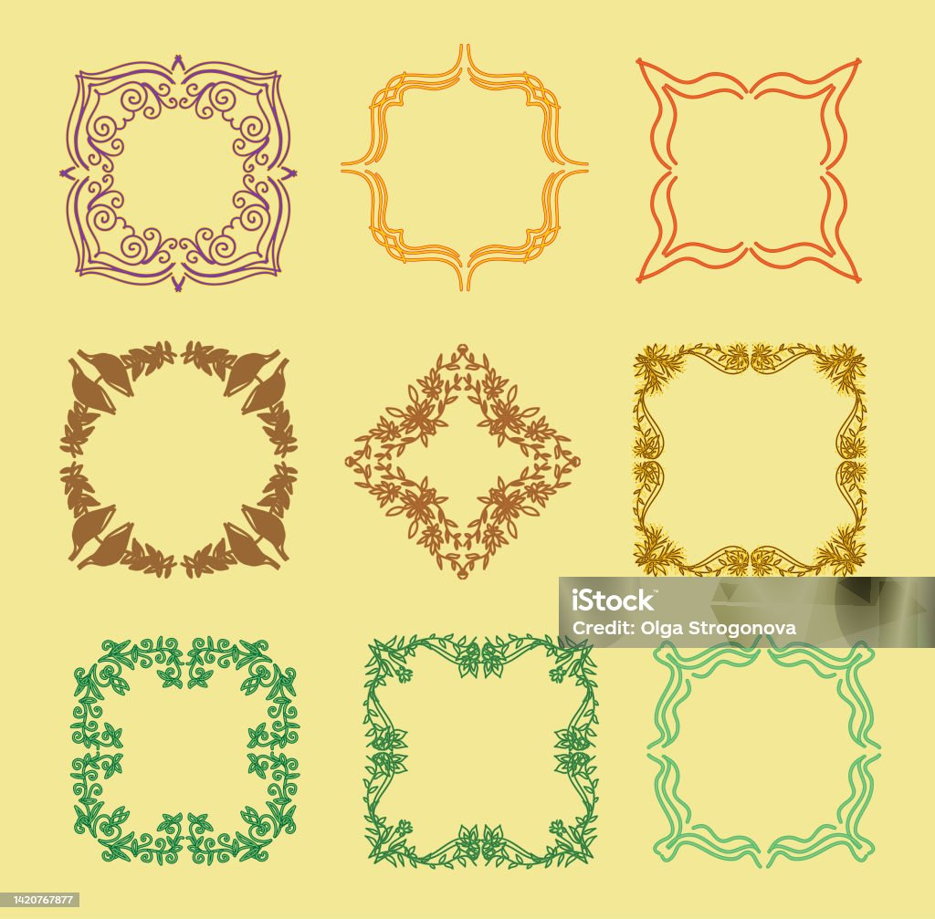 Frame Collection Abstract Set Of Frames Stock Illustration - Download Image Now - Abstract, Art ...