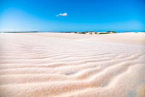 Wide shot of the texture in the sand in Genipabu Natural Park, Natal,  Rio Grande do Norte