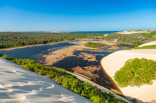 Jenipabu Natural Lagoon in the middle of the Sand dunes in Natal,  Rio Grande do Norte