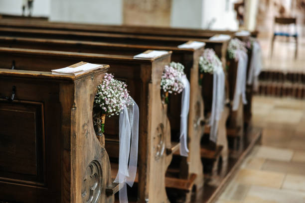 istock Wedding decoration in a church for the wedding ceremony 1420770986