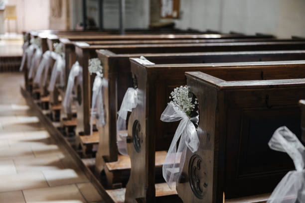 istock Wedding decoration in a church for the wedding ceremony 1420771393