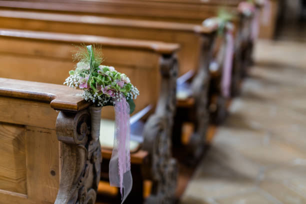 istock Wedding decoration in a church for the wedding ceremony 1420772014