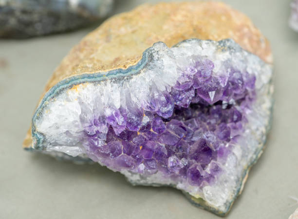 istock Gemstone amethyst mineral rock crystal 1420772771