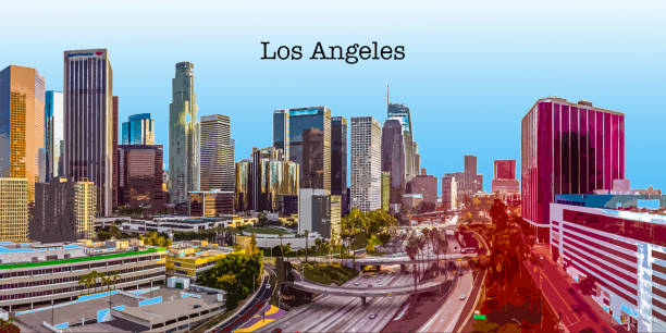 Los Angeles Skyline Background Illustration