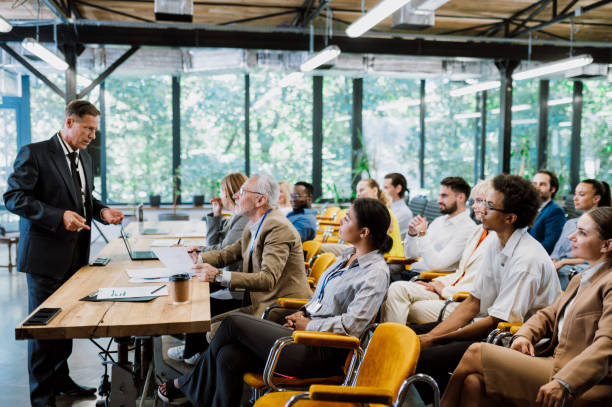 istock Cinematic image of a conference meeting. 1420777957