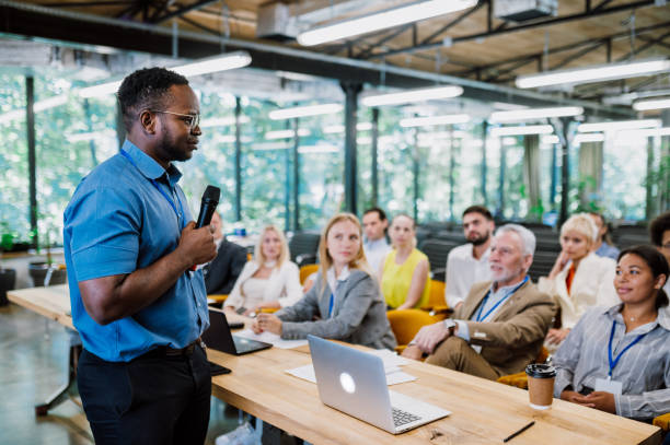 istock Cinematic image of a conference meeting. 1420778623