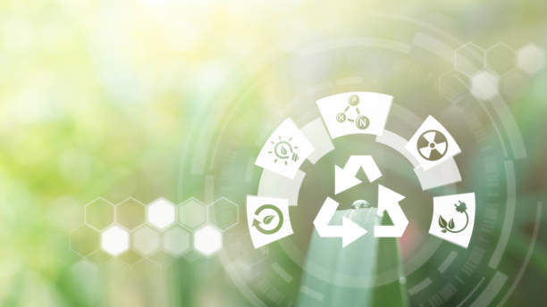 istock Blured green leave background and Smart technology with Internet of things futuristic agriculture concept, Sustainable energy, Metaverse, AI Futuristic Smart virtual interface. 1420790105