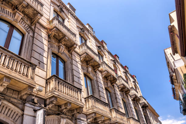 istock Scenic streets and sidewalks in Taormina, Sicily 1420791826