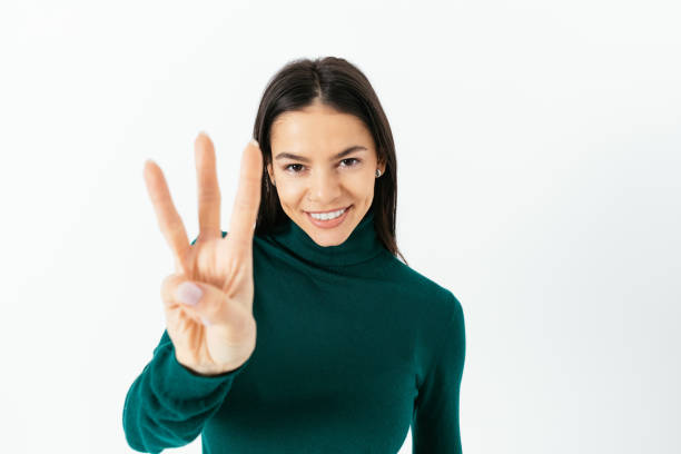 Smiling confident brunette girl