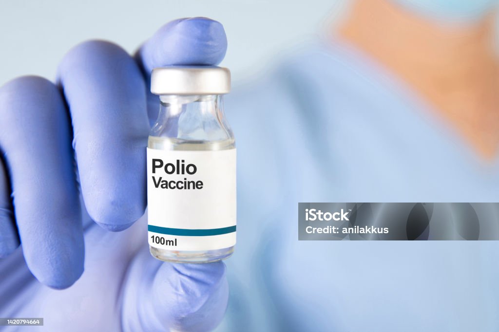 Polio Vaccine Polio vaccine vial Polio Stock Photo