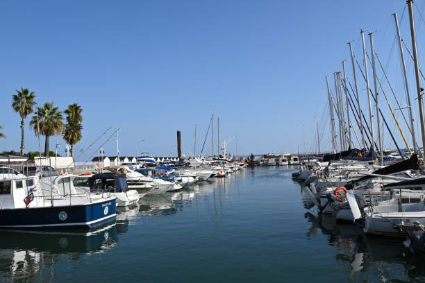 port in spain, cambrils, tarragona The port at Cambrils is mainly used as a pleasure craft harbour, but there is still a small fishing fleet cambrils stock pictures, royalty-free photos & images