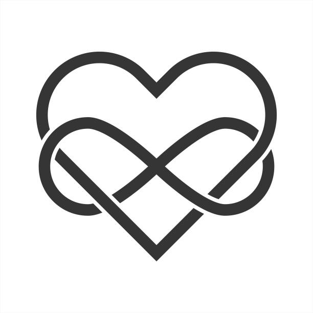 Intertwined heart symbol of love. Celtic infinity knot. Vector illustration on white background Intertwined heart symbol of love. Celtic infinity knot. Vector illustration on white background celtic knot symbol of eternal love stock illustrations