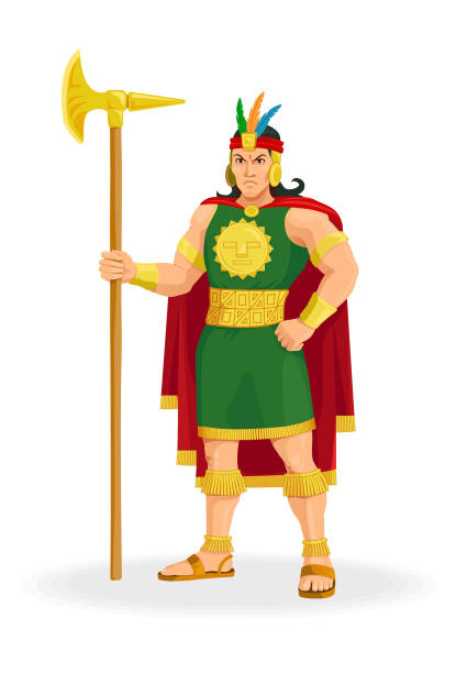 Inca the sovereign of the Inca Empire, son of the sun. Inca king. Inca Lord Inca the sovereign of the Inca Empire, son of the sun. Inca king. Inca Lord quecha indian stock illustrations